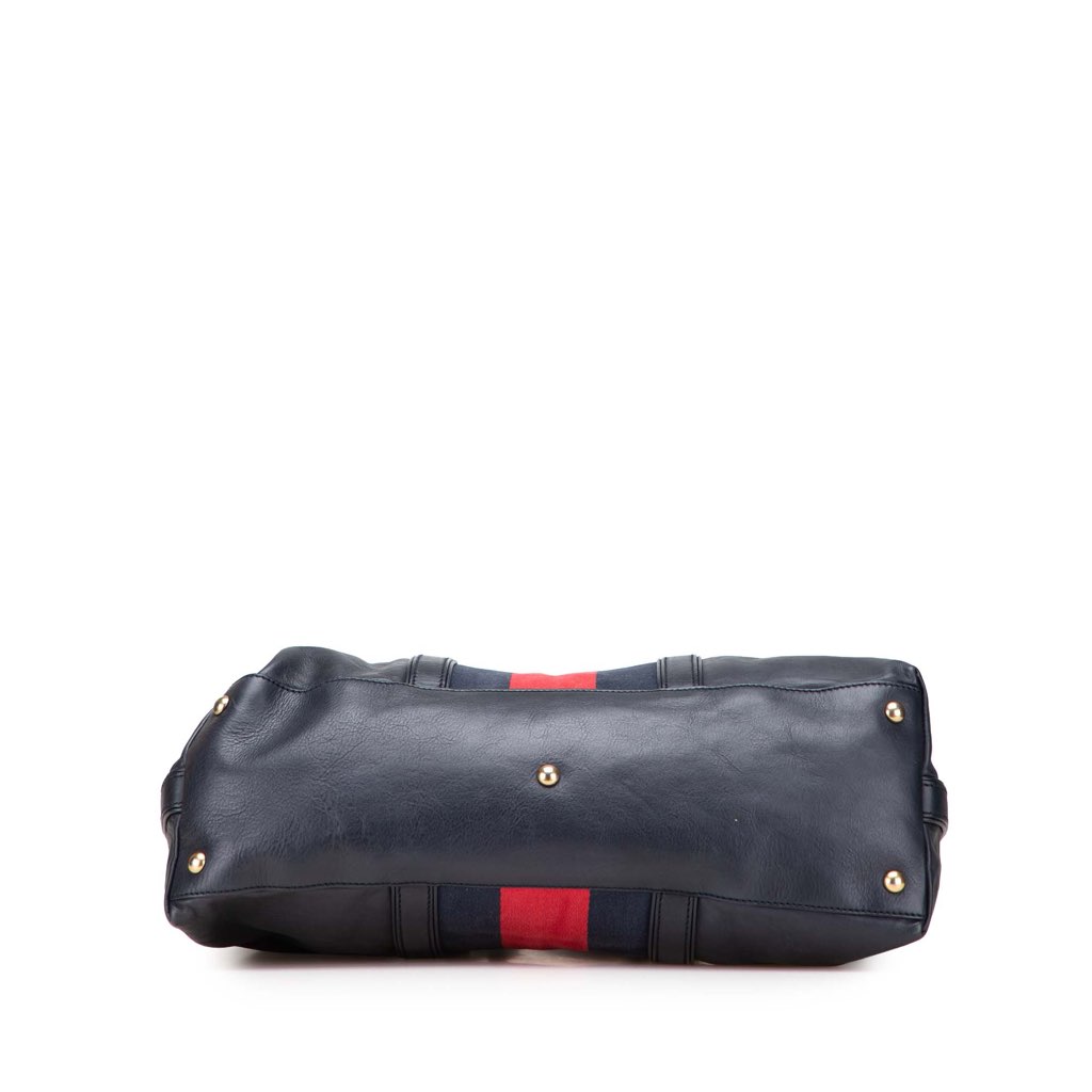 Gucci Medium Leather Web Rania Convertible Tote - Image 6