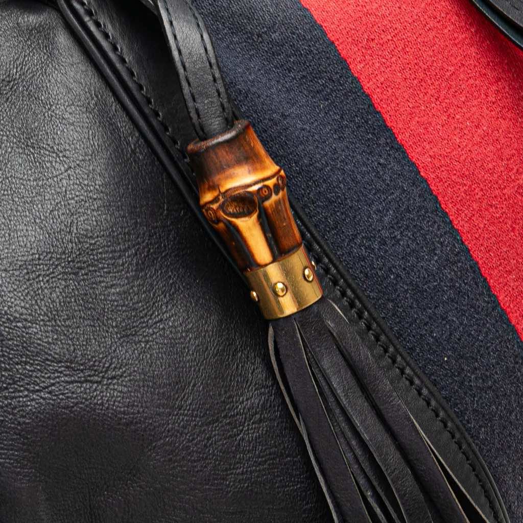 Gucci Medium Leather Web Rania Convertible Tote - Image 11