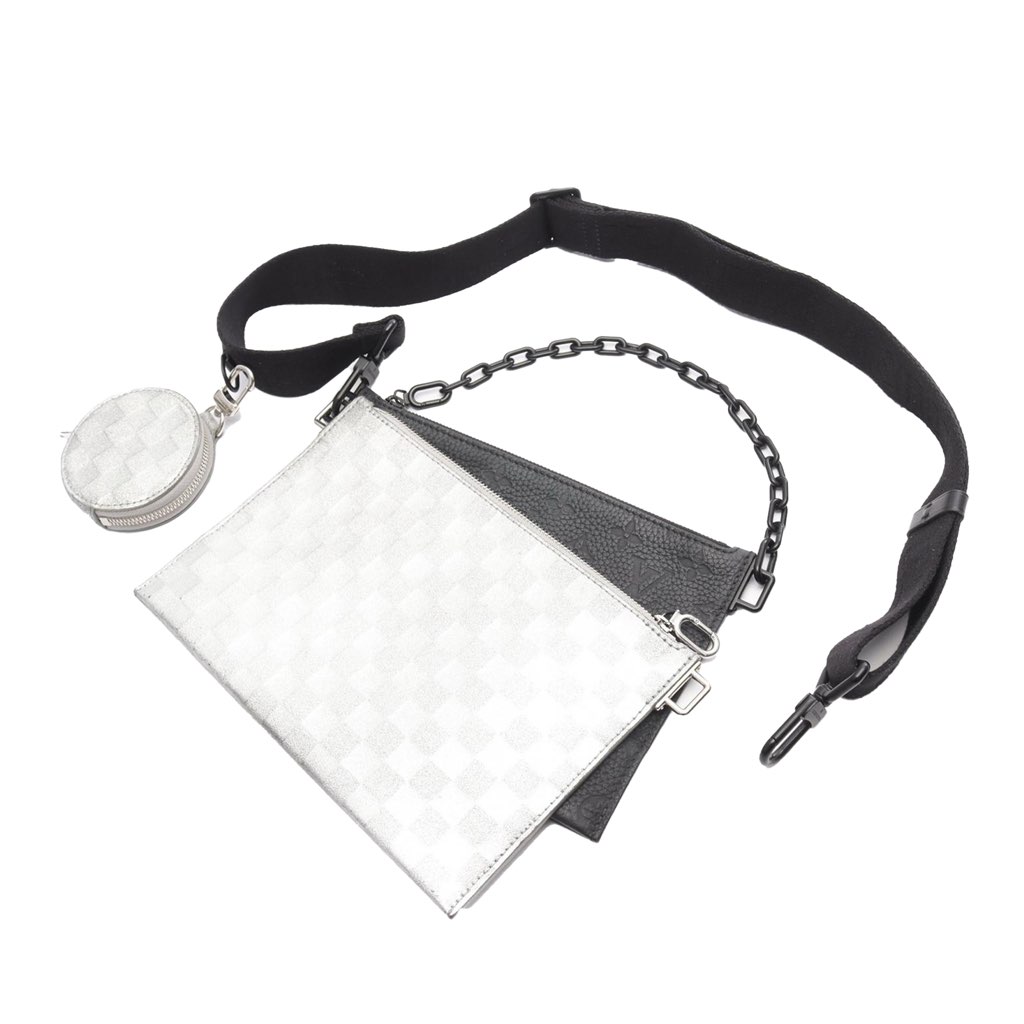 Louis Vuitton Damier Glitter Taurillon In The Loop Trio Pouch - Image 10