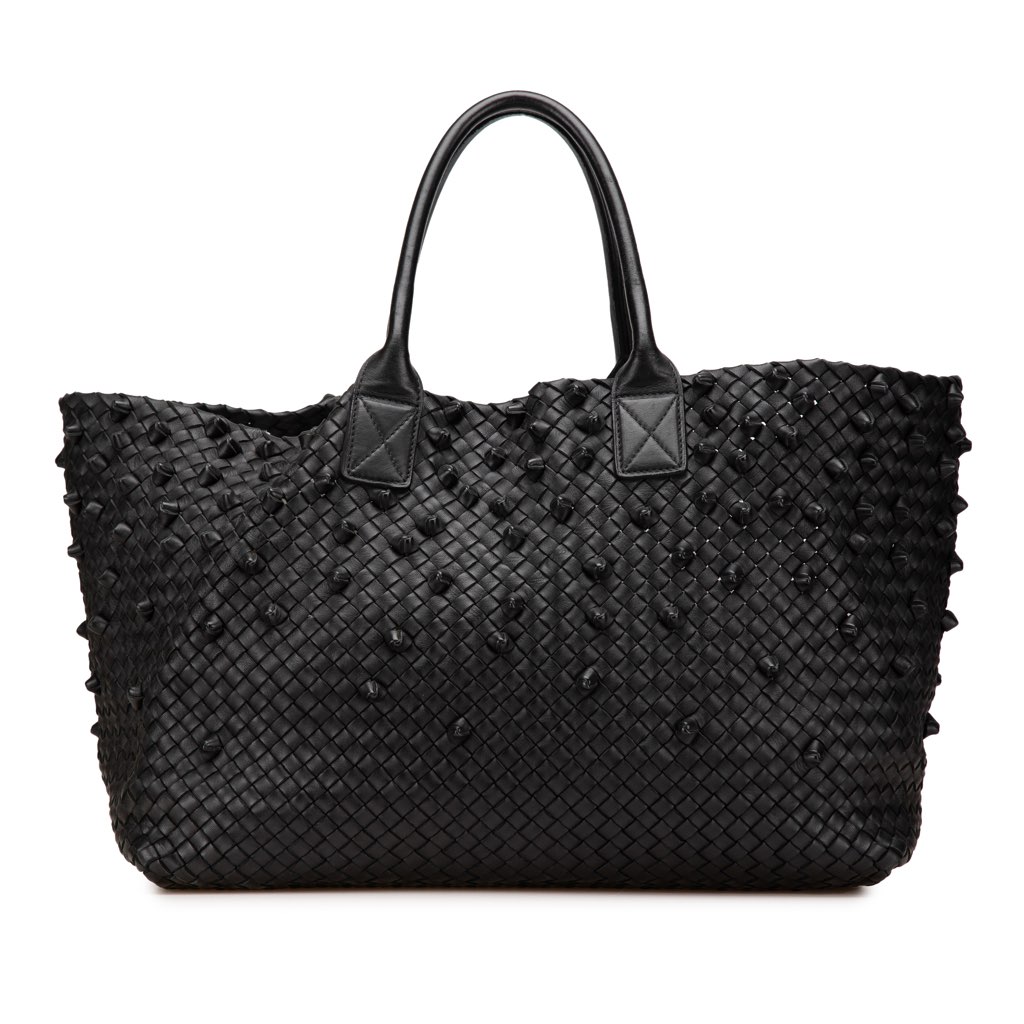Bottega Veneta Limited Edition Large Lambskin Intreccio Knotted Cabat Tote