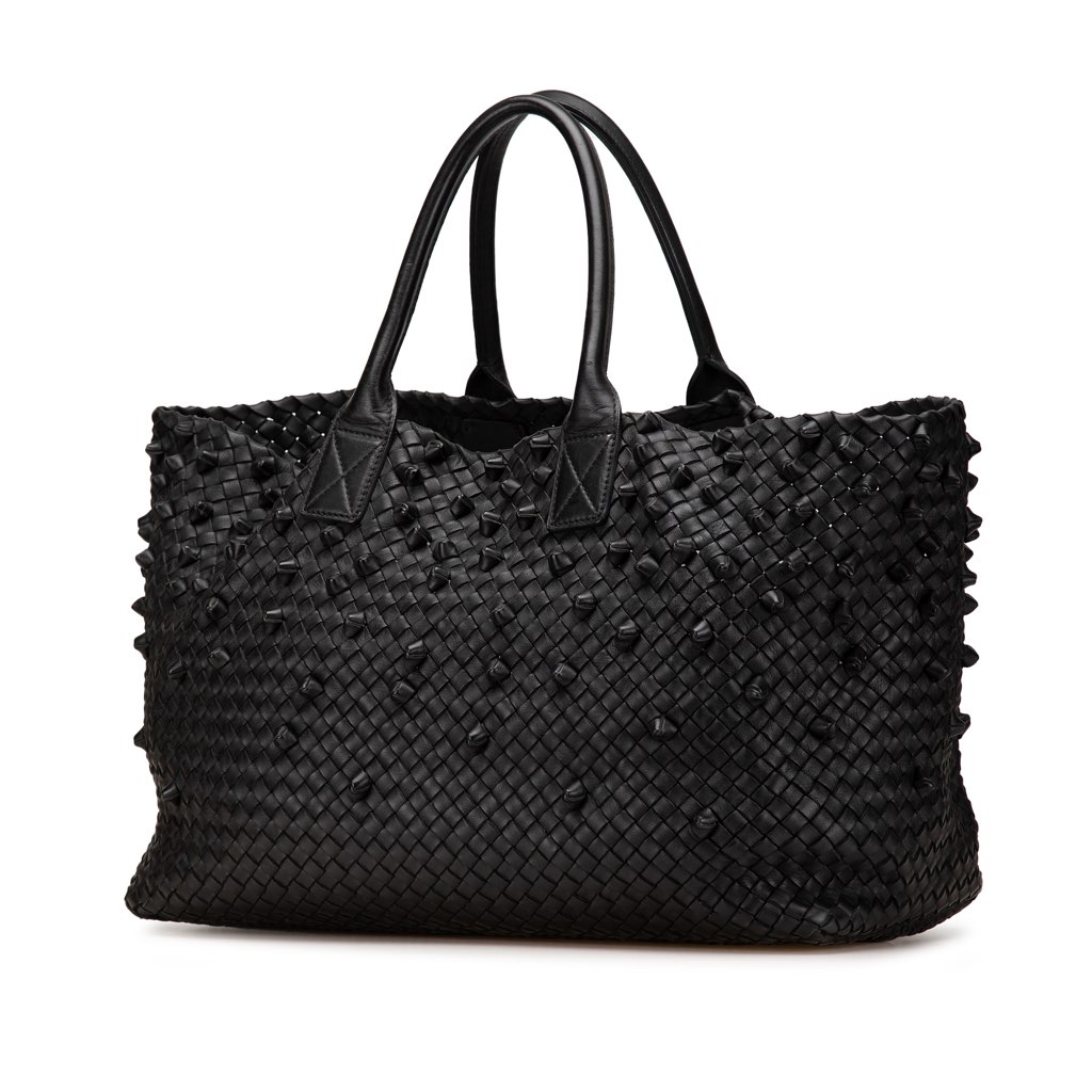 Bottega Veneta Limited Edition Large Lambskin Intreccio Knotted Cabat Tote - 2