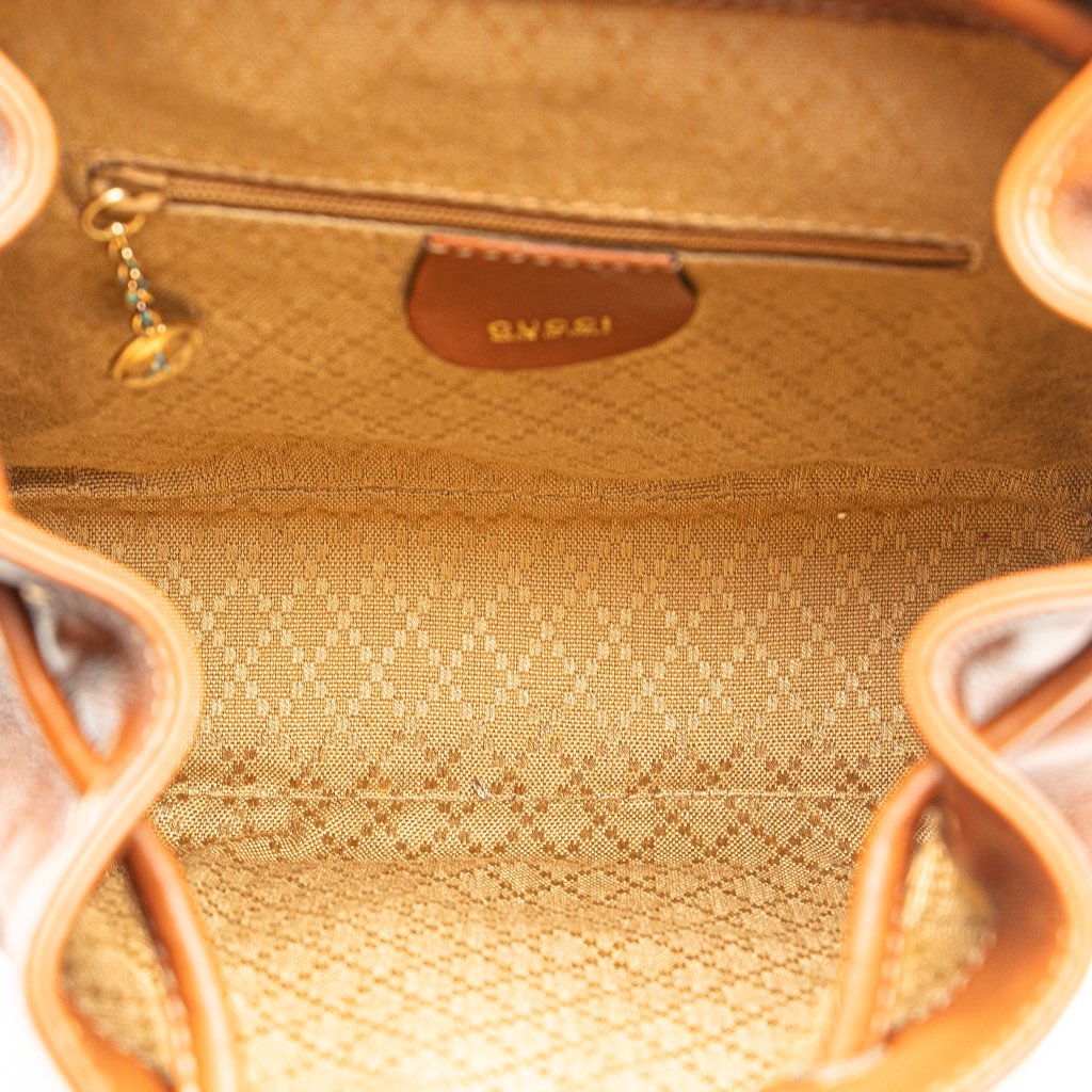 Gucci Leather Bamboo Drawstring Backpack - 4