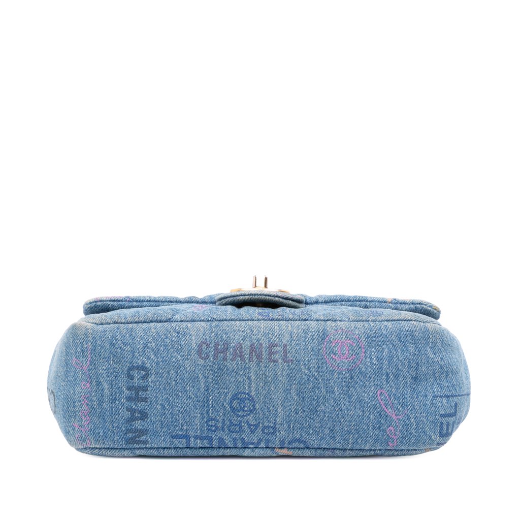 Chanel Mini Rectangular Quilted Denim Mood Flap - Image 6