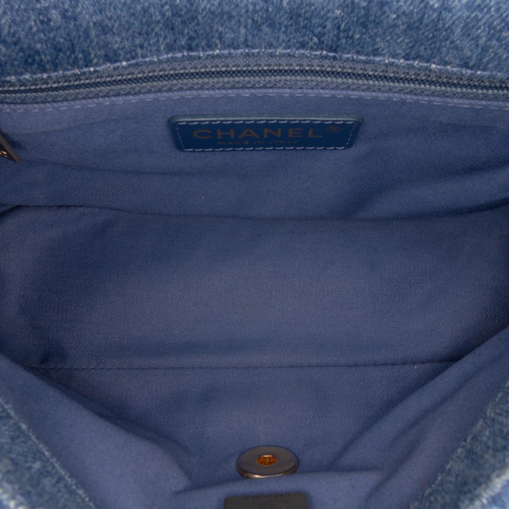 Chanel Mini Rectangular Quilted Denim Mood Flap - 4