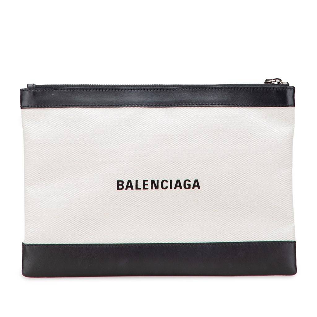 Balenciaga M Canvas Navy Clip Clutch