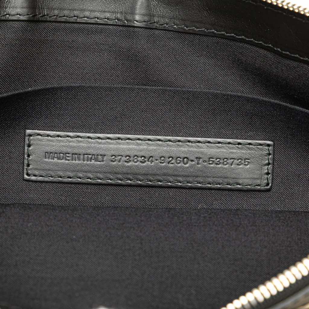 Balenciaga M Canvas Navy Clip Clutch - Side view