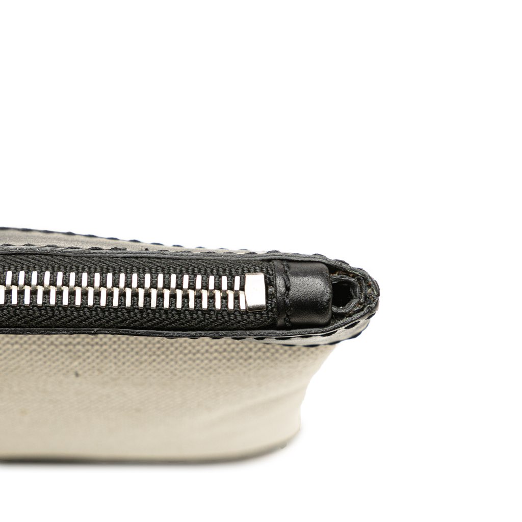 Balenciaga M Canvas Navy Clip Clutch - Image 11