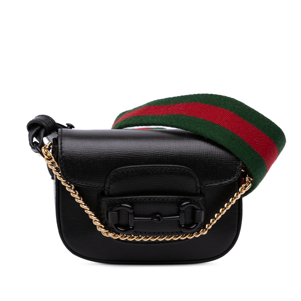 Gucci Mini Leather Horsebit 1955 Web Satchel