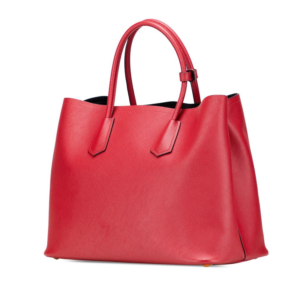 Prada Medium Saffiano Cuir Double Satchel - Back view