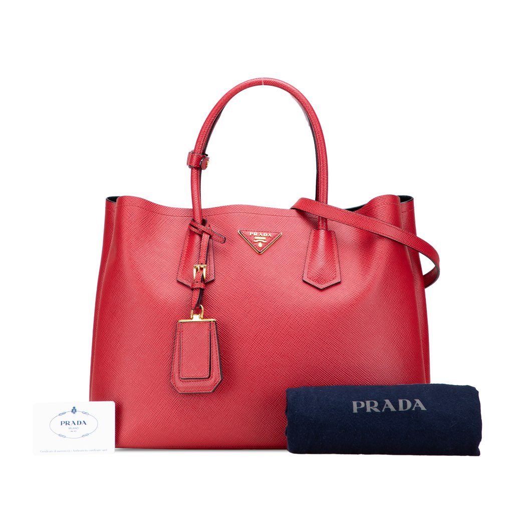 Prada Medium Saffiano Cuir Double Satchel - Image 13