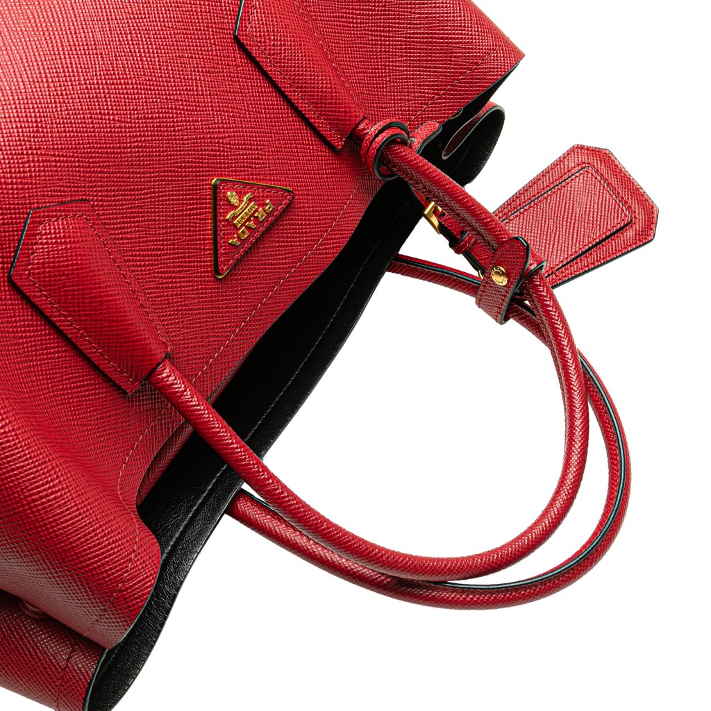 Prada Medium Saffiano Cuir Double Satchel - Image 11