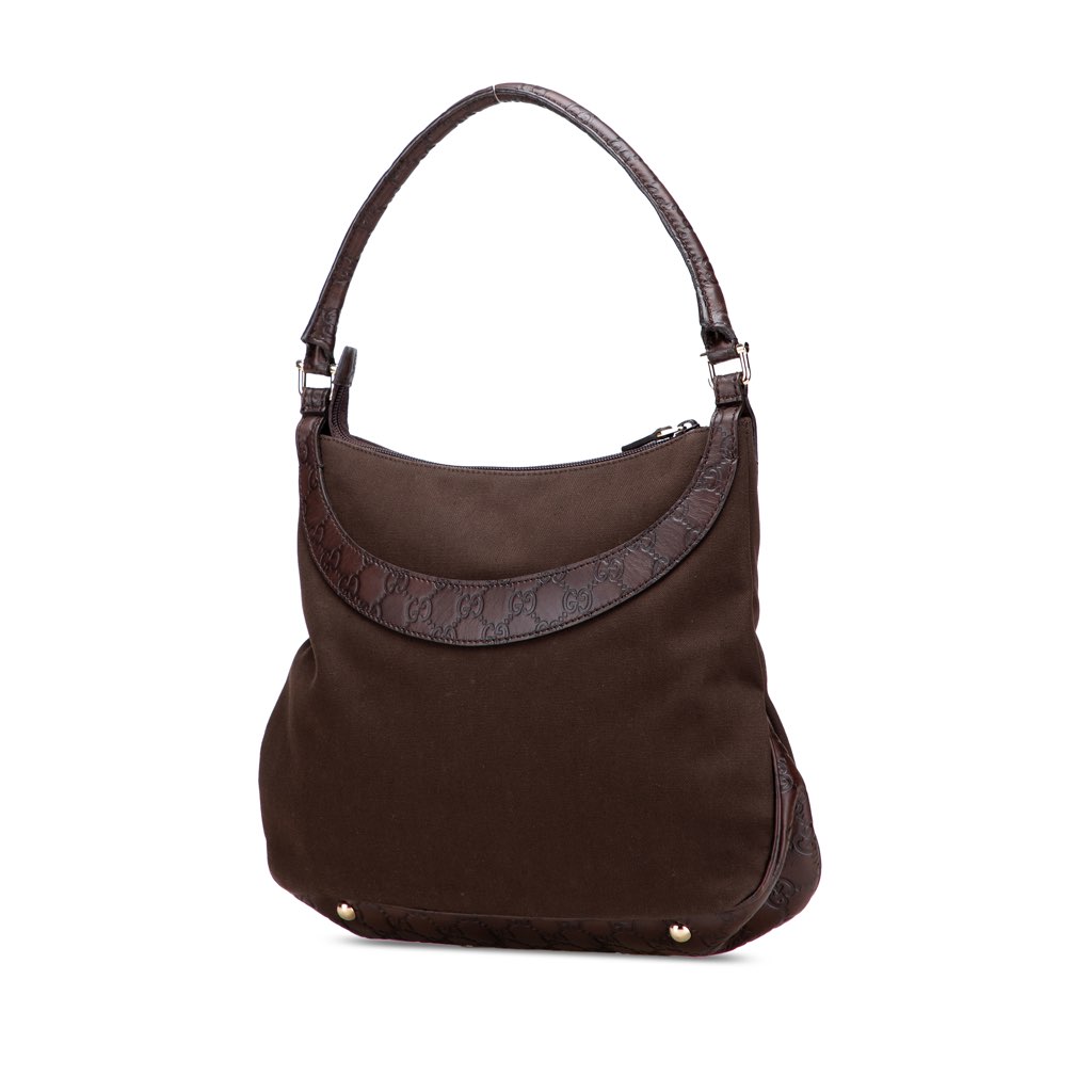 Gucci Guccissima Trimmed Canvas Shoulder Bag - 2