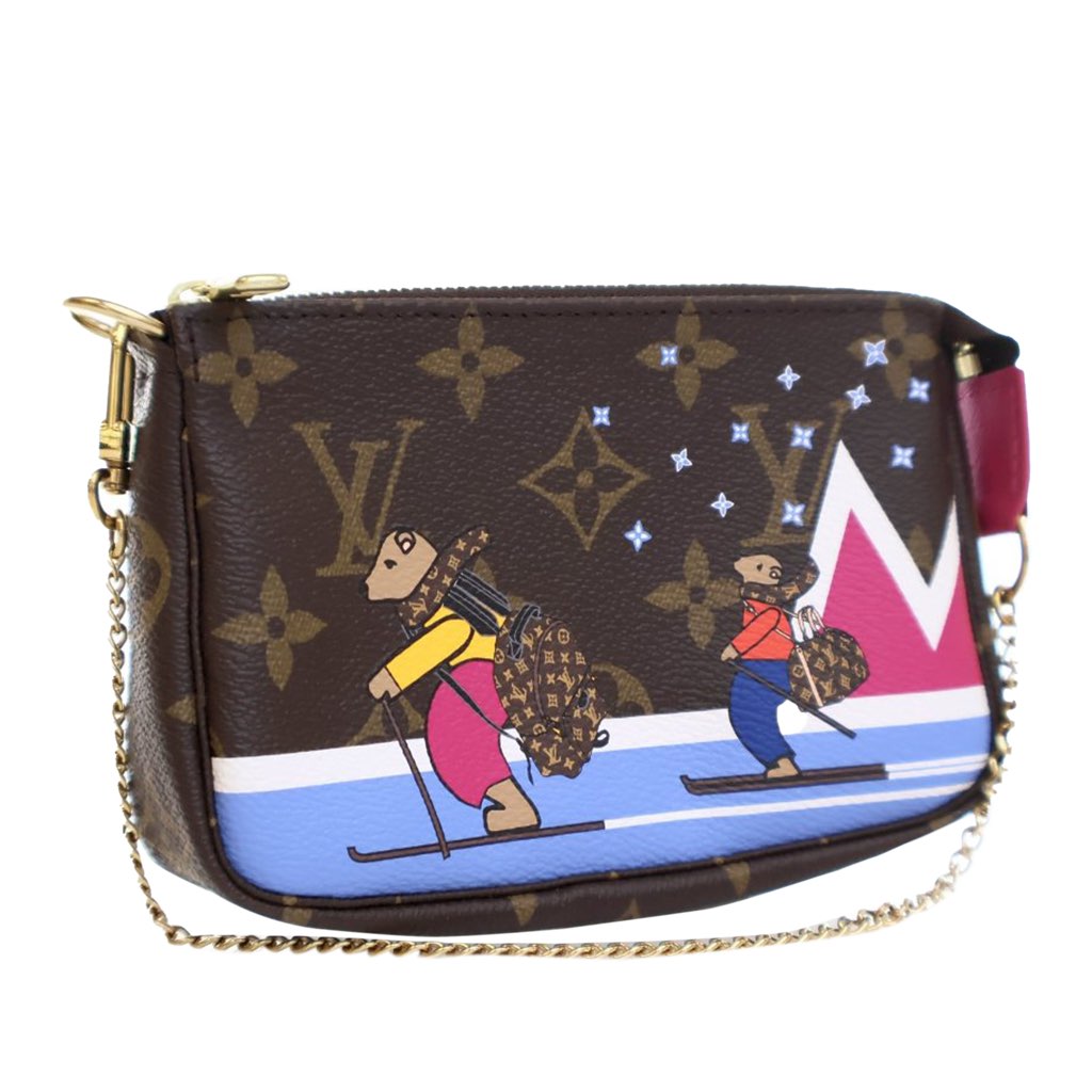 Louis Vuitton Monogram Bears on Skis Christmas Animation Mini Pochette Accessories - 2