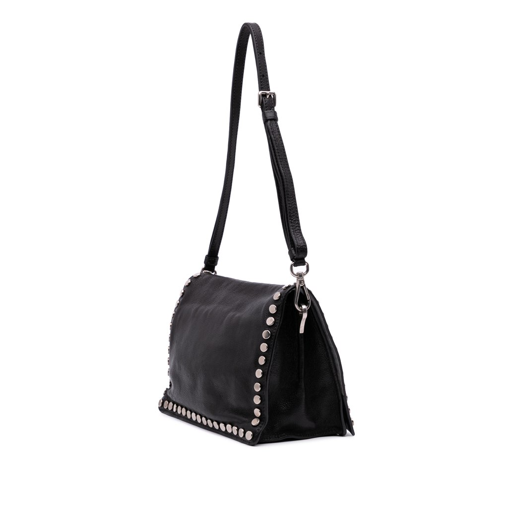 Prada Glace Calfskin Studded Etiquette Flap - 2