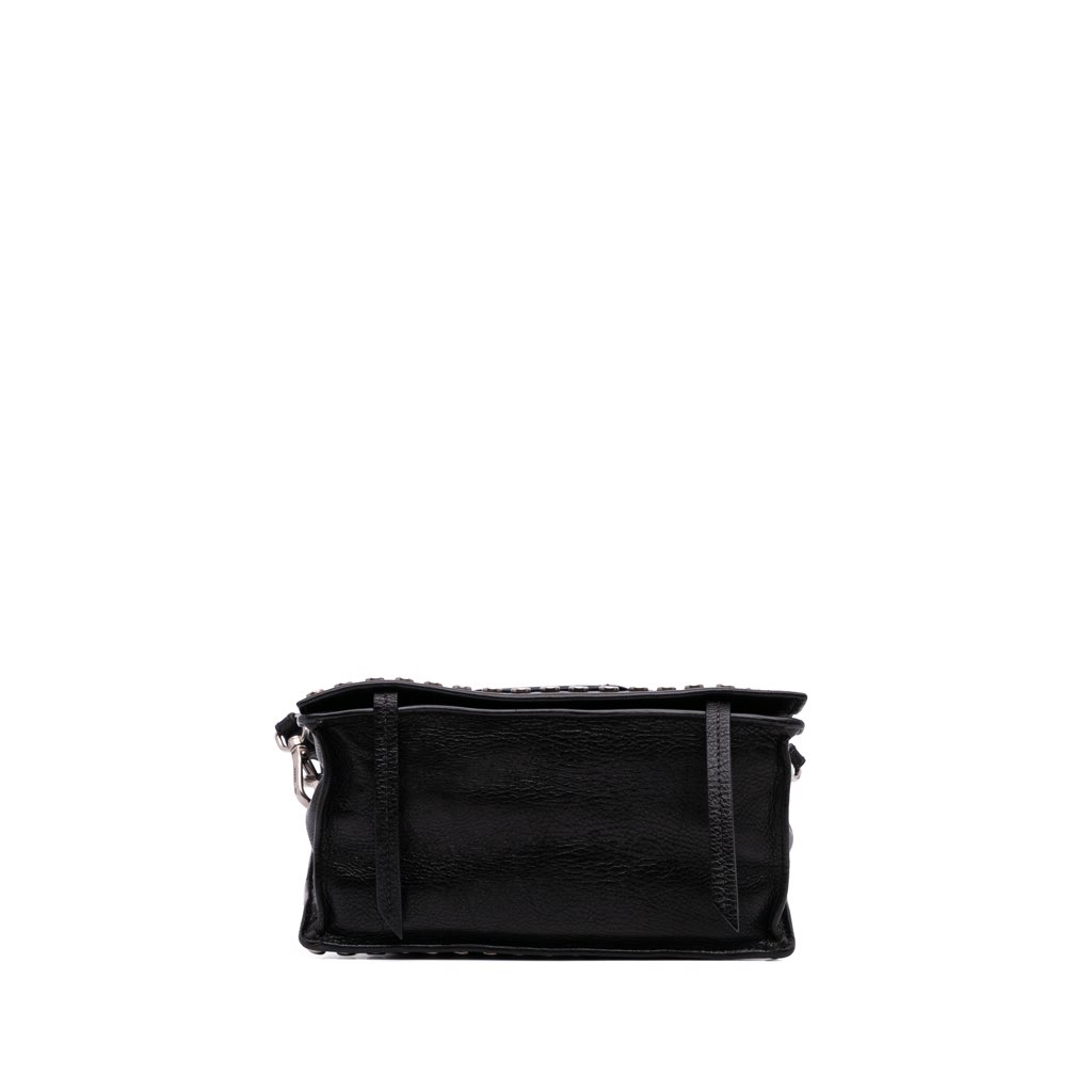 Prada Glace Calfskin Studded Etiquette Flap - 3