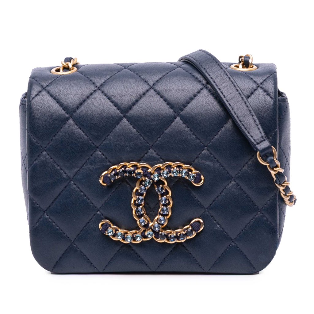 Chanel Mini Lambskin CC Crystal Full flap