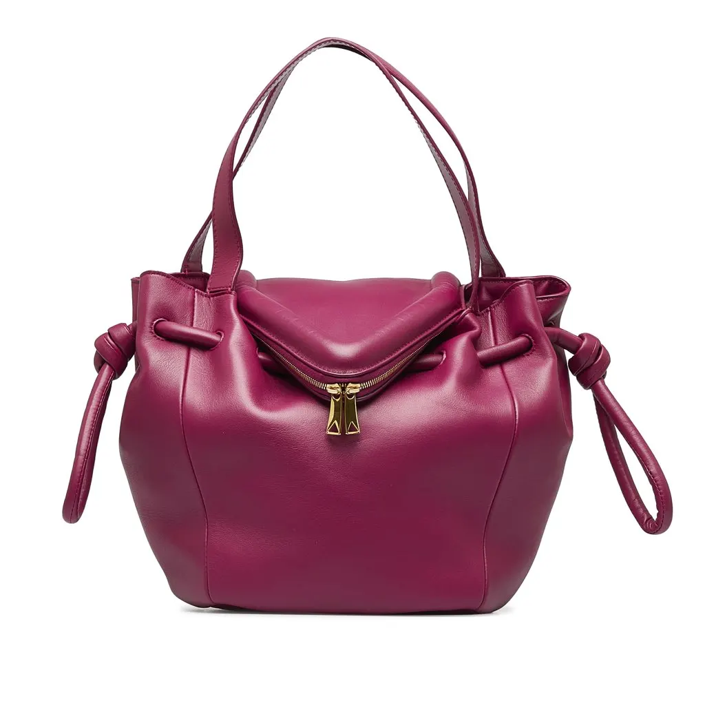 Bottega Veneta Beak Handbag Pink Leather Good - Front View
