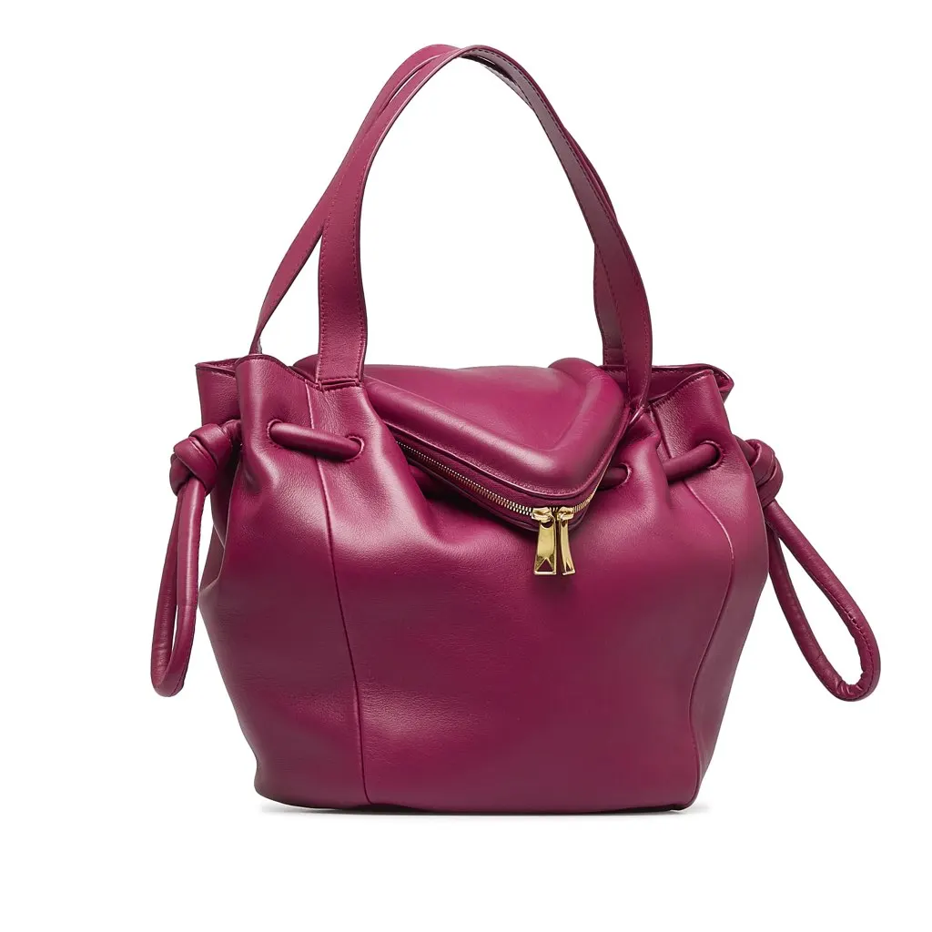 Bottega Veneta Beak Handbag Pink Leather Good - Back View