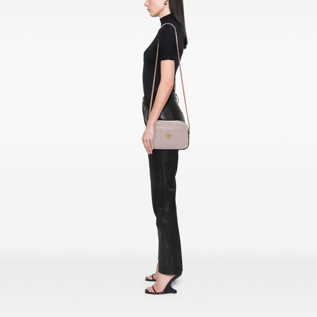 Chanel Calfskin Grosgrain Stitched Button Up Camera Case - Image 13