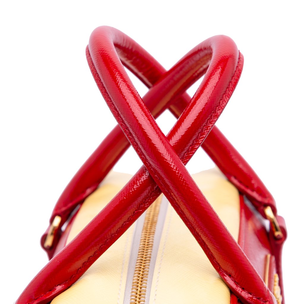 Prada Bicolor Saffiano Vernice Satchel - Image 11