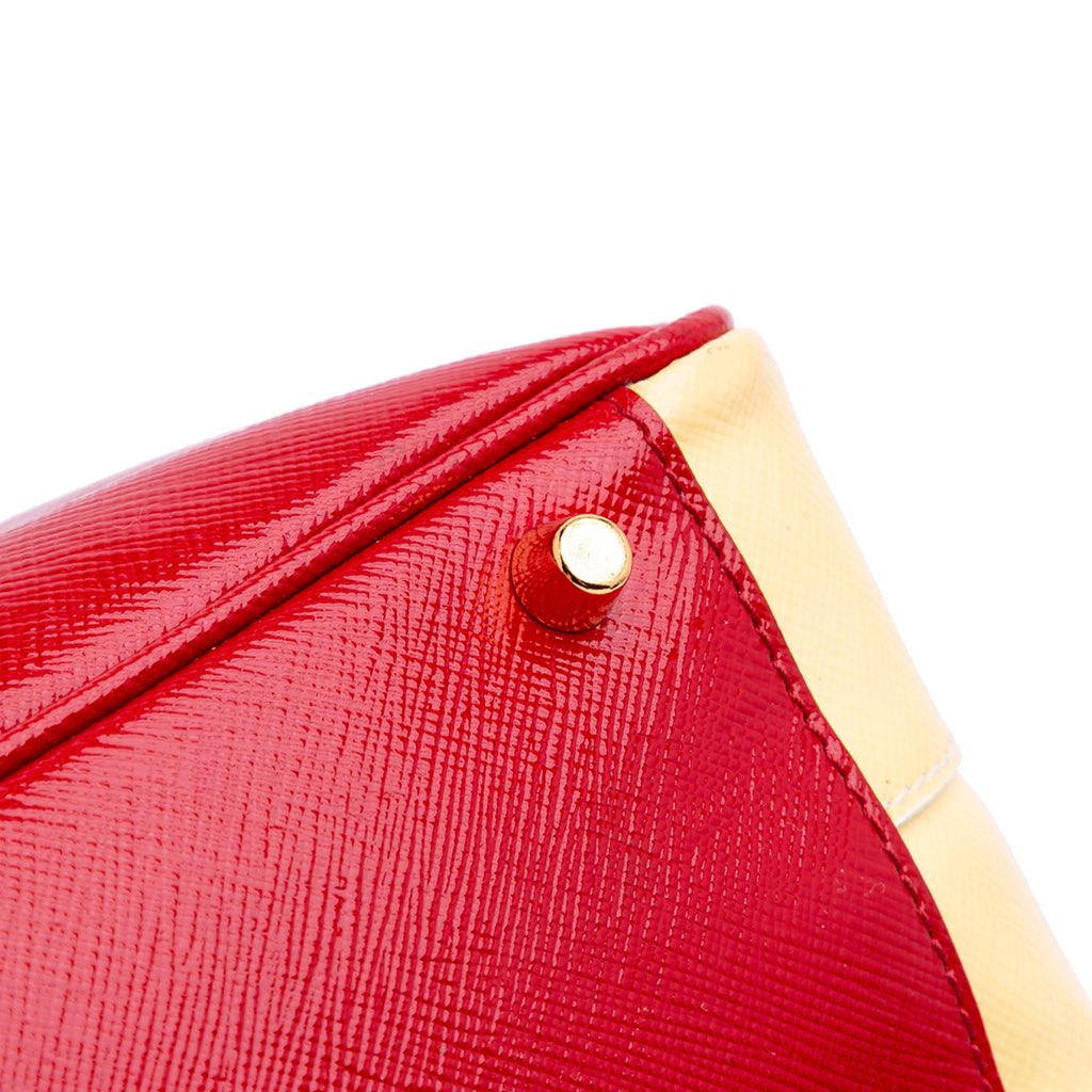 Prada Bicolor Saffiano Vernice Satchel - Image 12