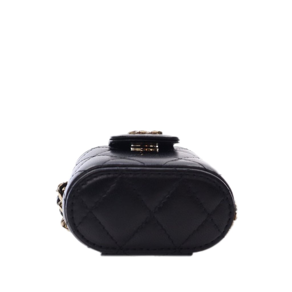 Chanel Mini Quilted Lambskin Resin Elegant Chain Tubular Vanity Case - 4