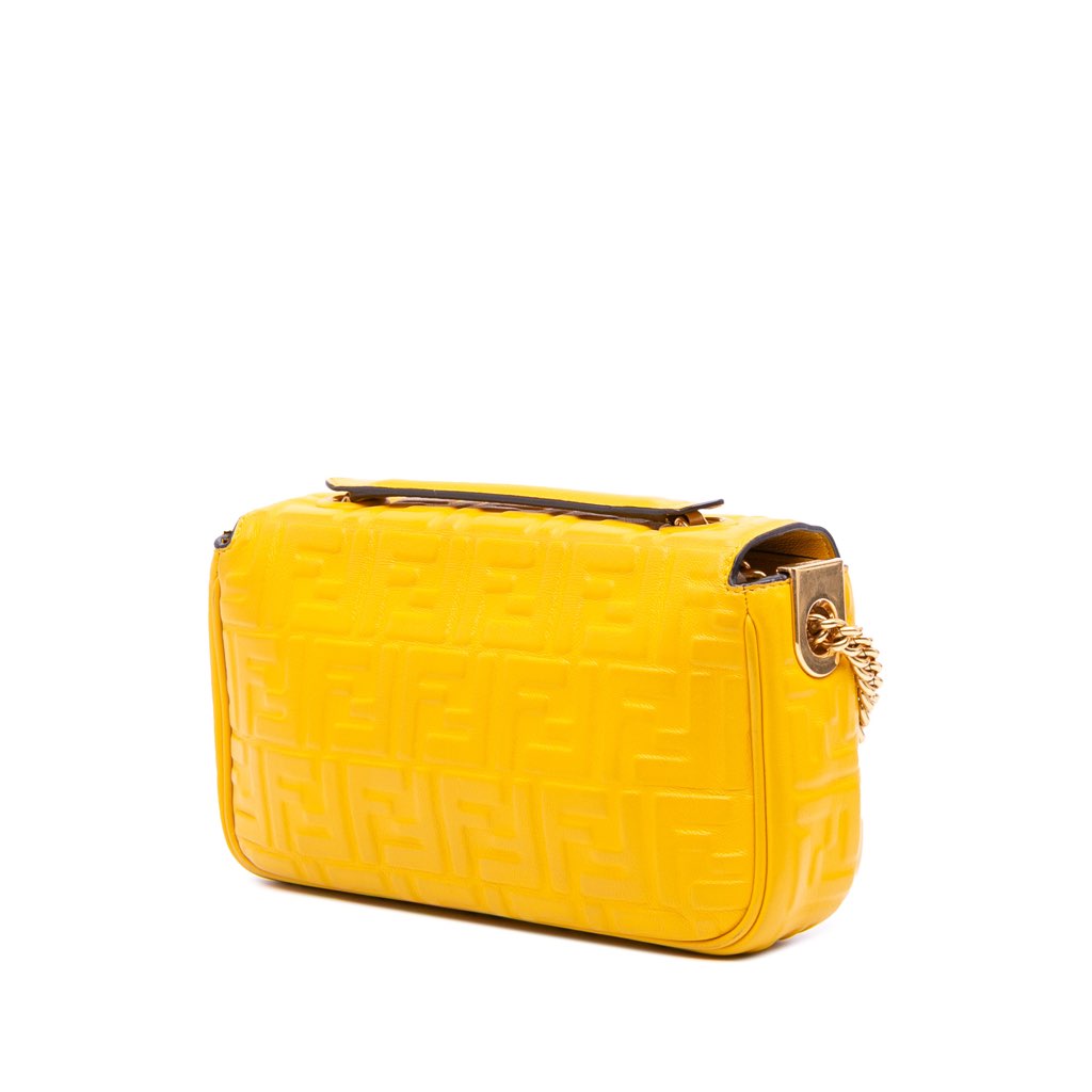 Fendi Zucca Embossed Chain Midi Baguette - Back view