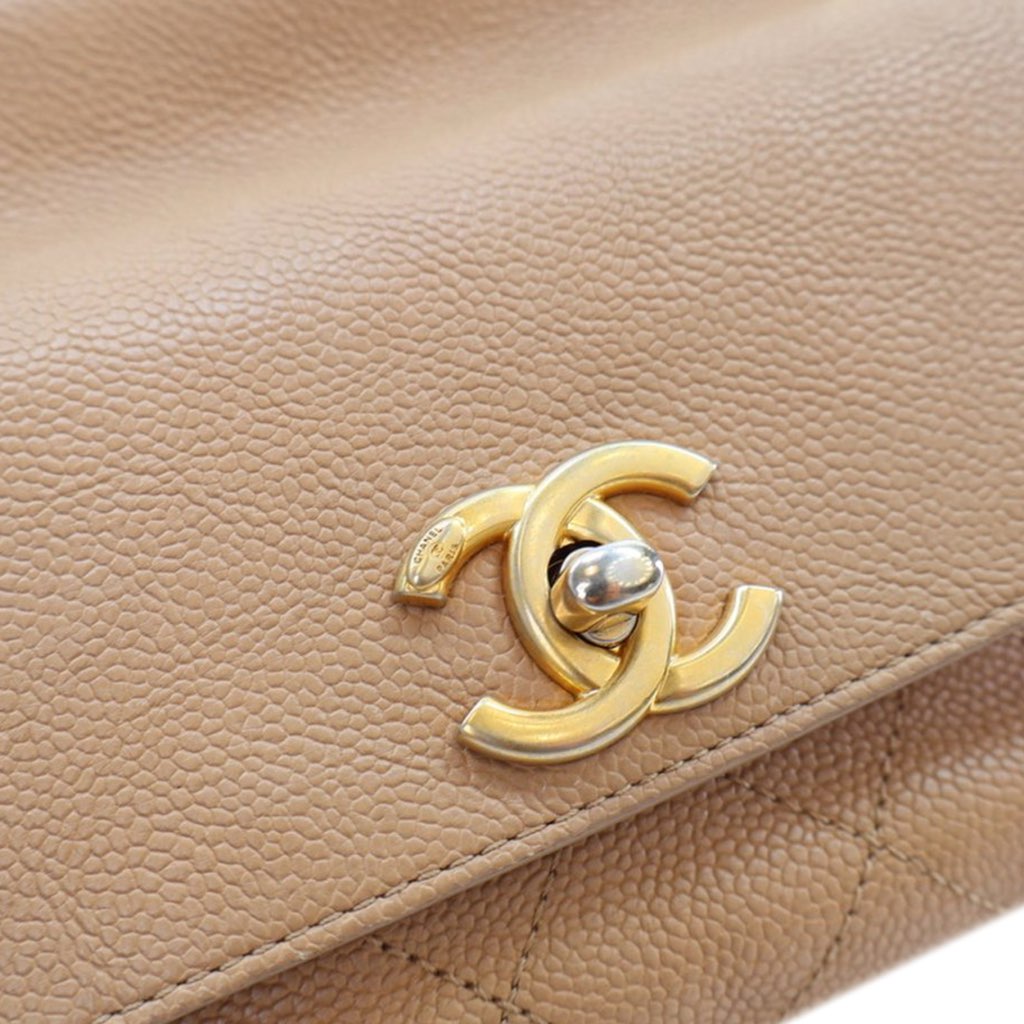 Chanel Small Stitched Caviar CC Lock Top Handle Flap - 4