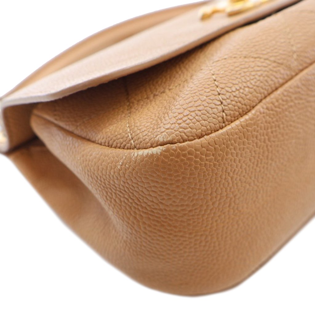 Chanel Small Stitched Caviar CC Lock Top Handle Flap - 5