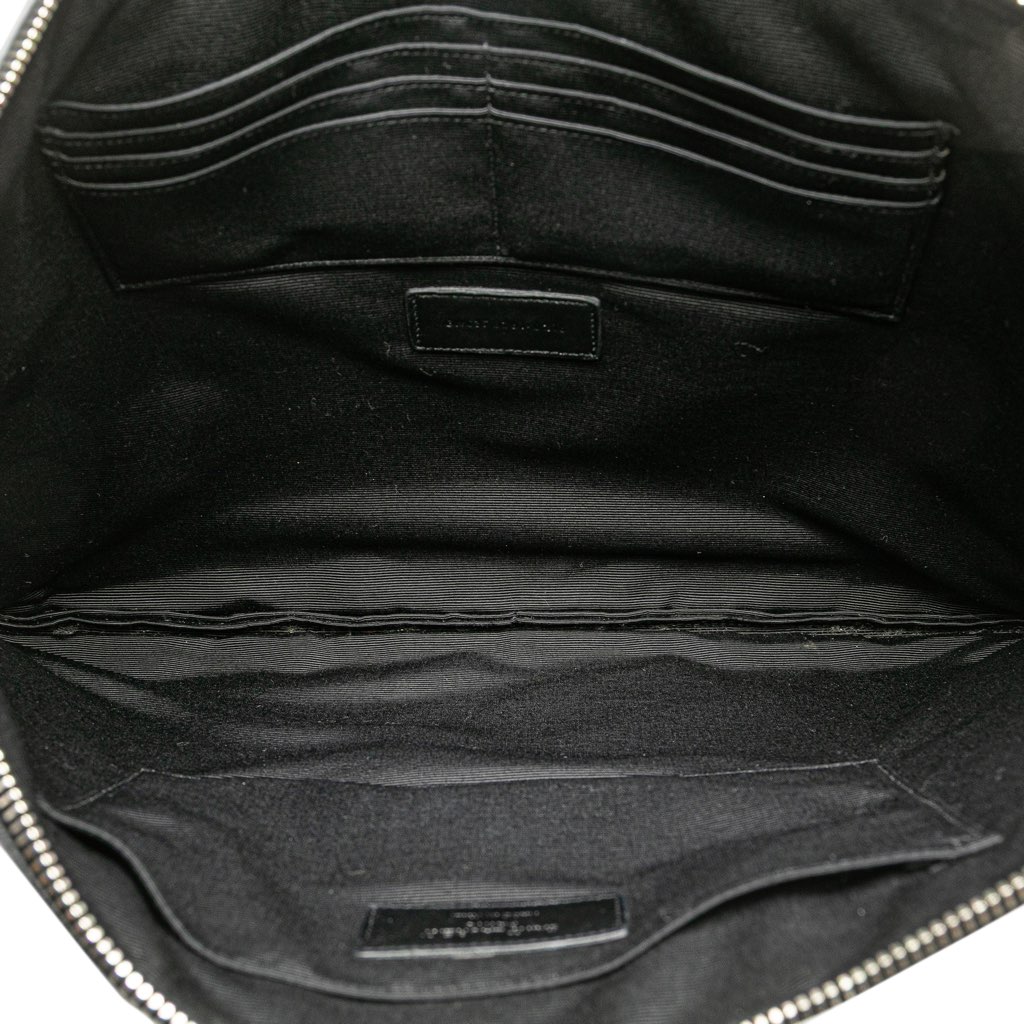 Saint Laurent Croc Embossed Leather Document Holder - 4