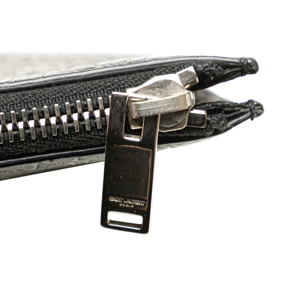 Saint Laurent Croc Embossed Leather Document Holder - Image 10