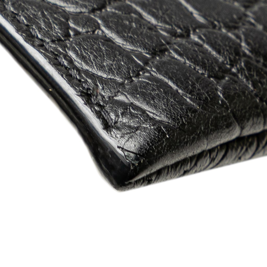 Saint Laurent Croc Embossed Leather Document Holder - Image 11