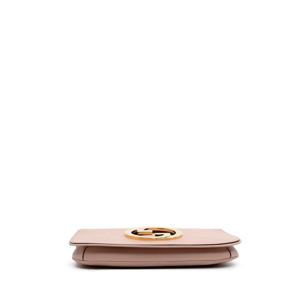 Gucci Calfskin Blondie Chain Satchel Pink Leather Good - Inside View
