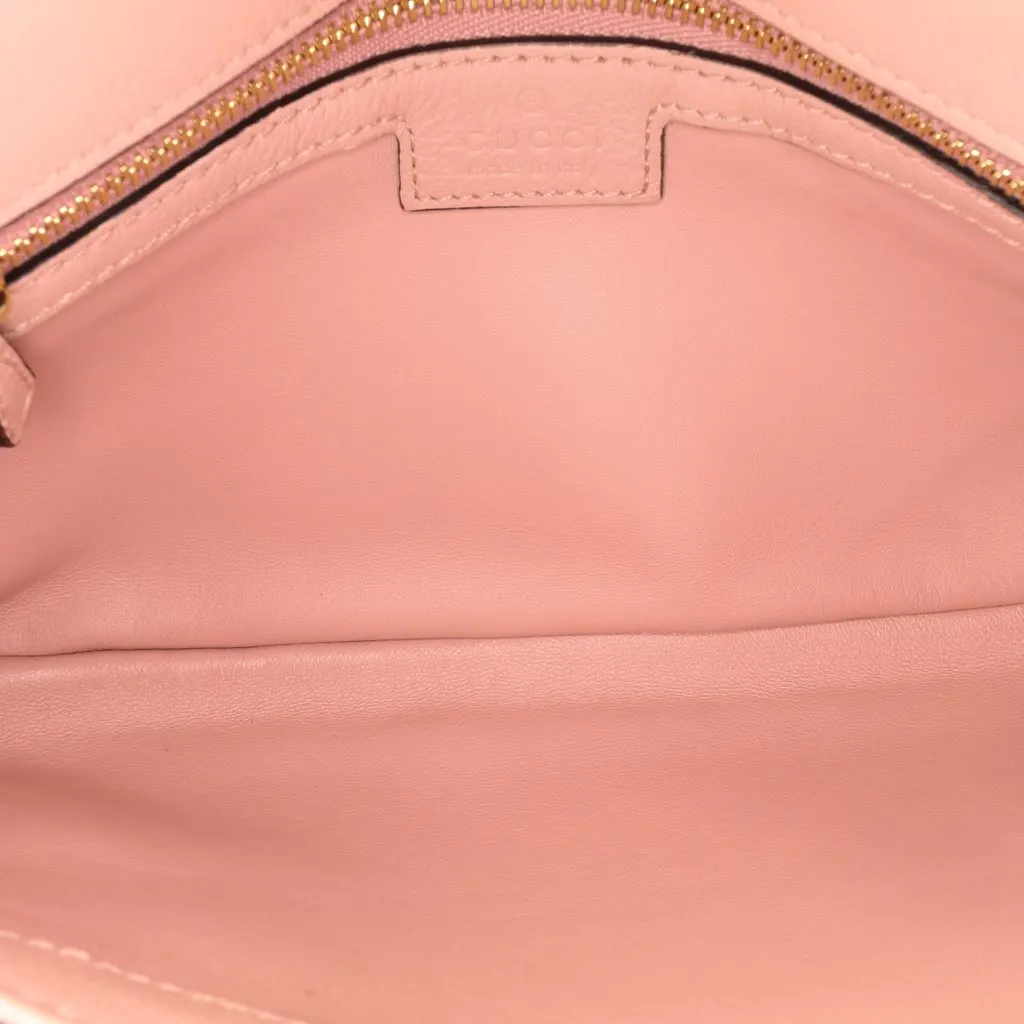 Gucci Calfskin Blondie Chain Satchel Pink Leather Good - Model View