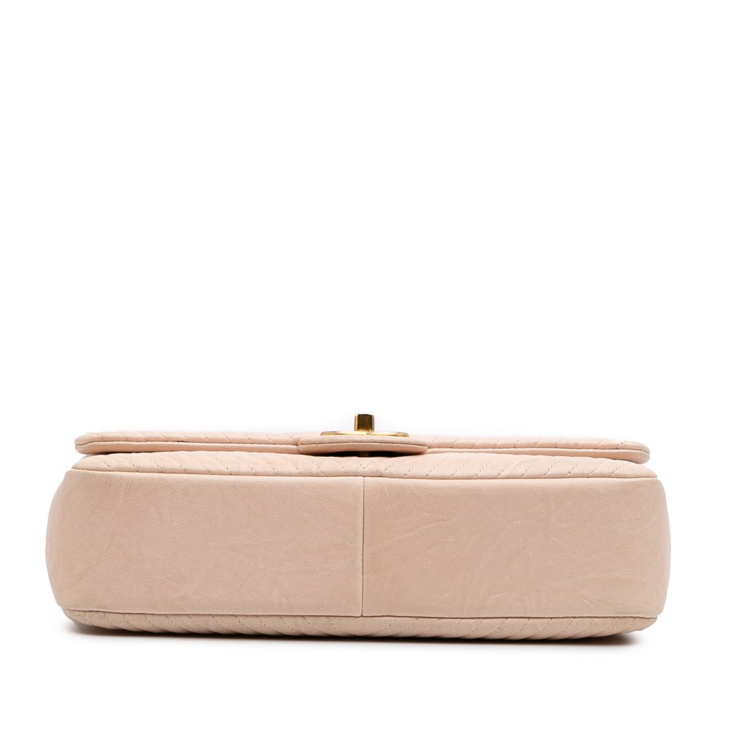 Chanel Medium Chevron Wrinkled Calfskin Medallion Charm Flap - 3