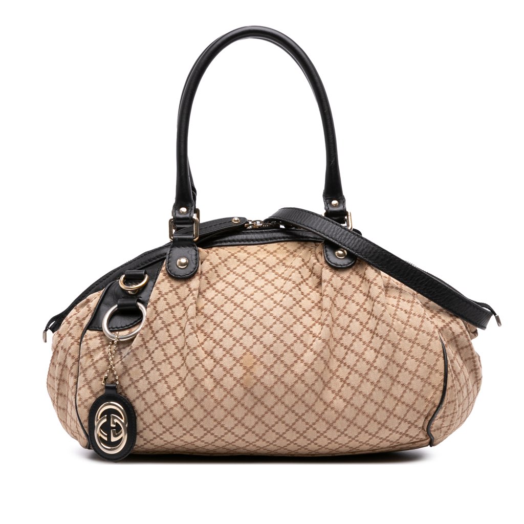 Gucci Diamante Canvas Sukey Satchel