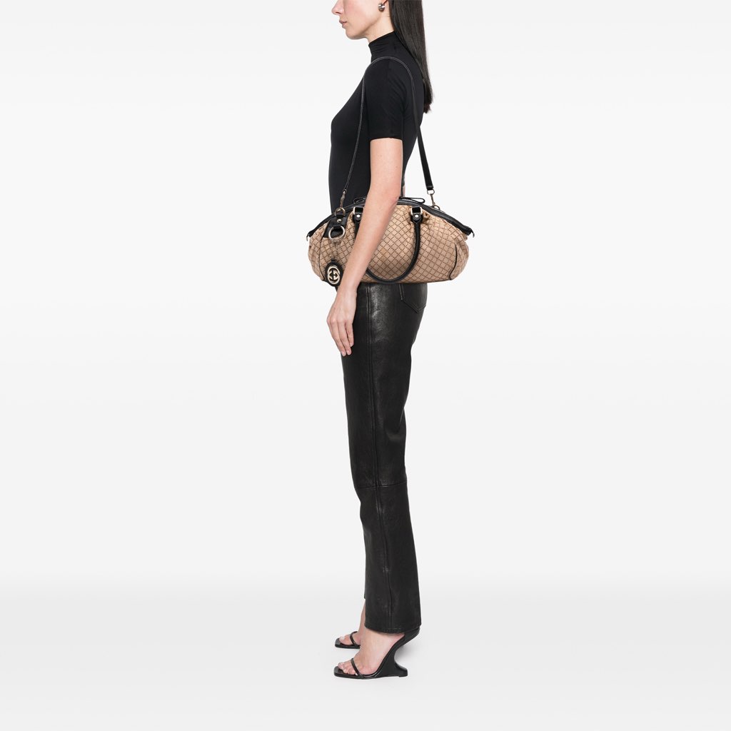 Gucci Diamante Canvas Sukey Satchel - Image 12