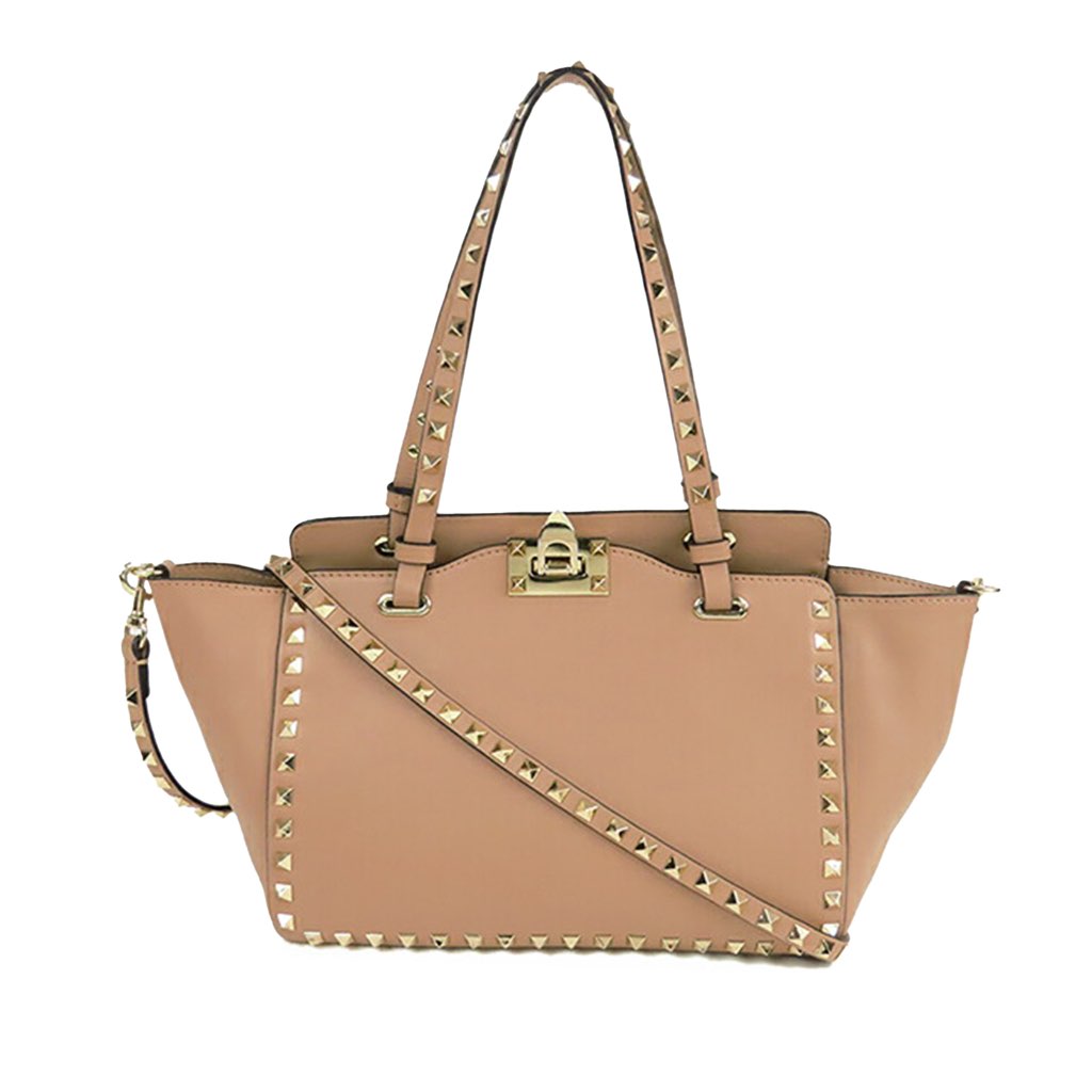 Valentino Small Leather Rockstud Trapeze Satchel