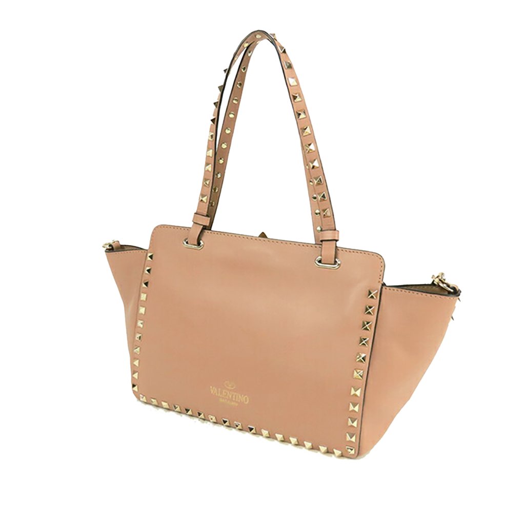 Valentino Small Leather Rockstud Trapeze Satchel - 2