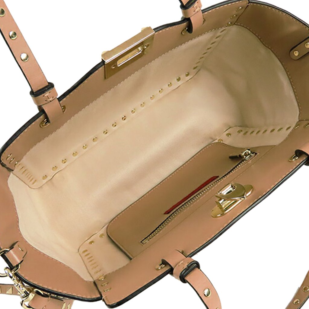 Valentino Small Leather Rockstud Trapeze Satchel - 4