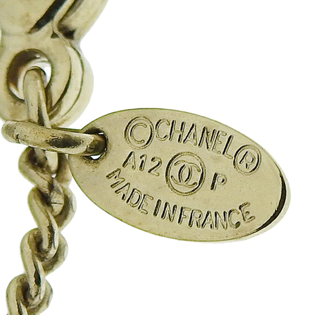 Chanel CC Gold Plated Faux Pearl and Crystal Drop Necklace - 4