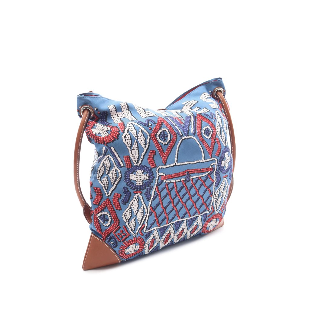 Hermès Silk and Barenia Kelly En Perles Silky City PM - 2