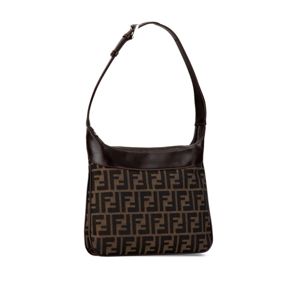 Fendi Zucca Canvas Shoulder Bag - Back view
