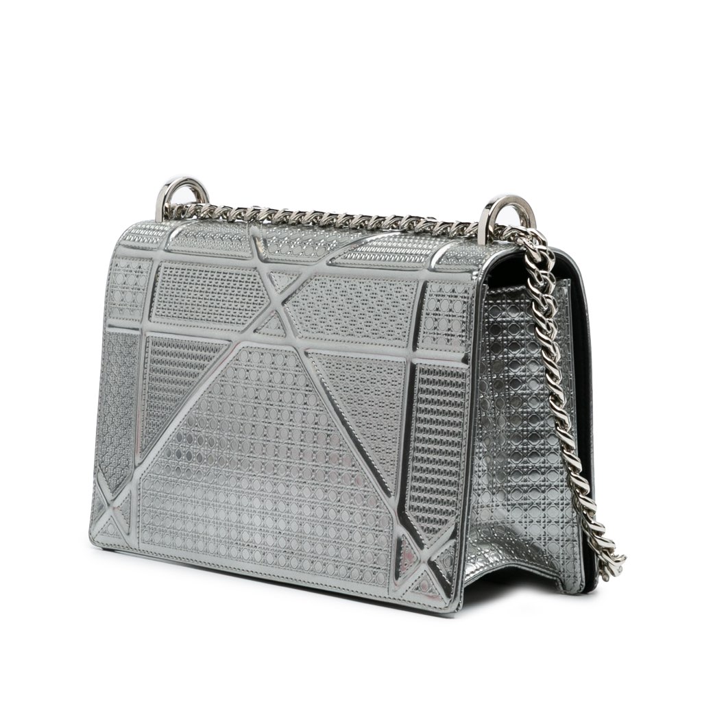 Dior Medium Metallic Patent Microcannage Diorama Flap - 2