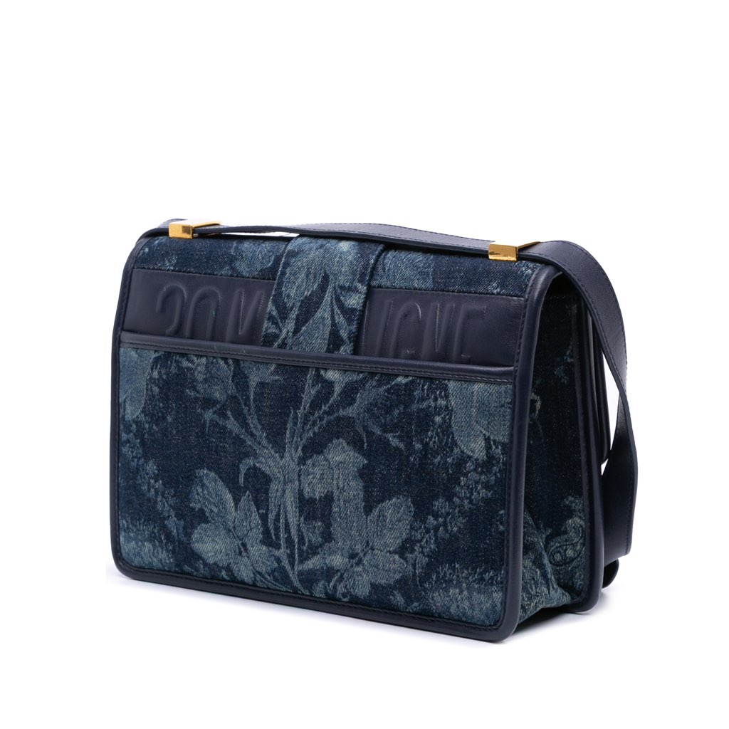 Dior Printed Denim Flowers 30 Montaigne Flap - 2