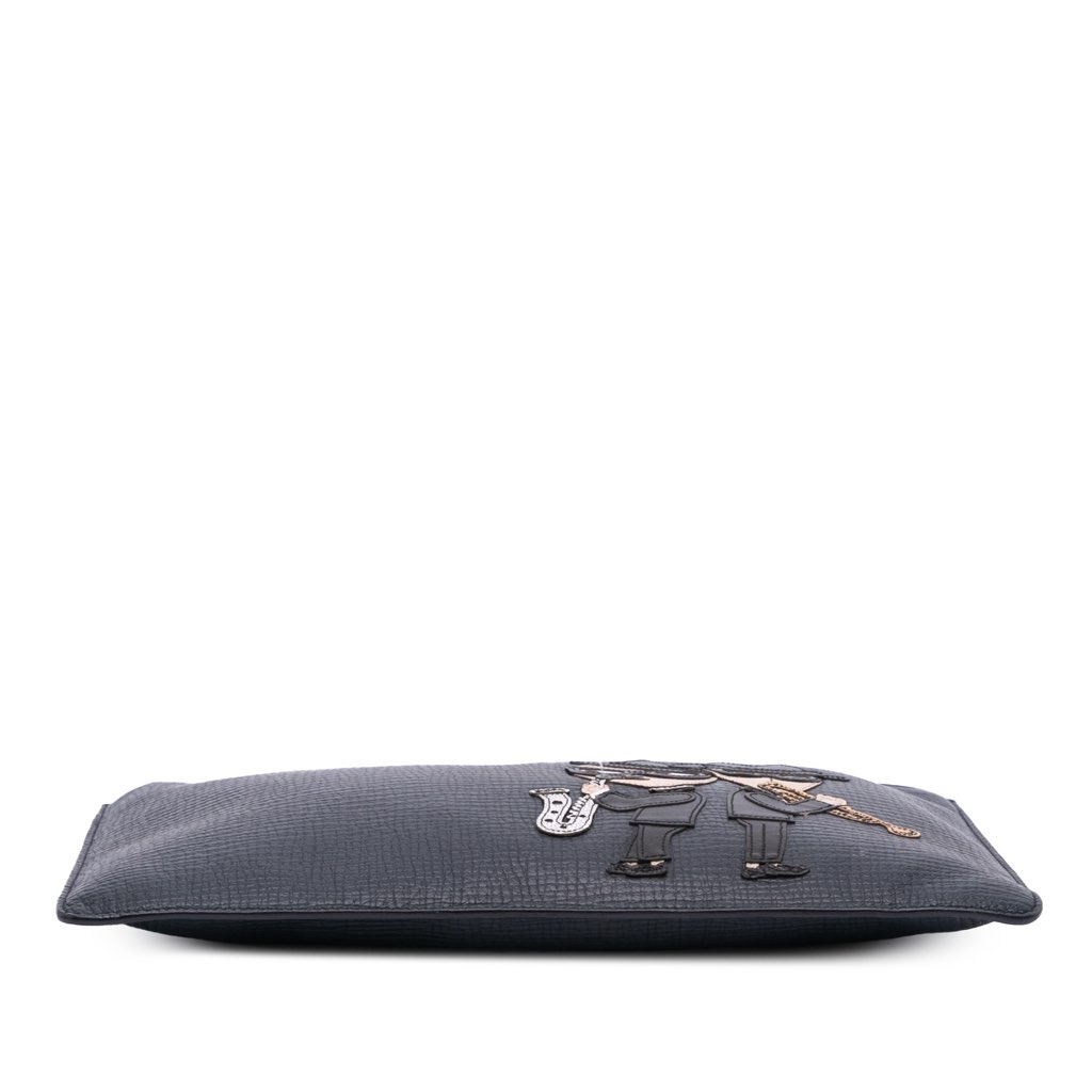 Dolce & Gabbana Leather DG Family Patch Zip Pouch - Image 6