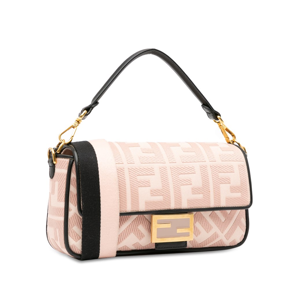 Fendi Zucca Embroidered Baguette Satchel - 2