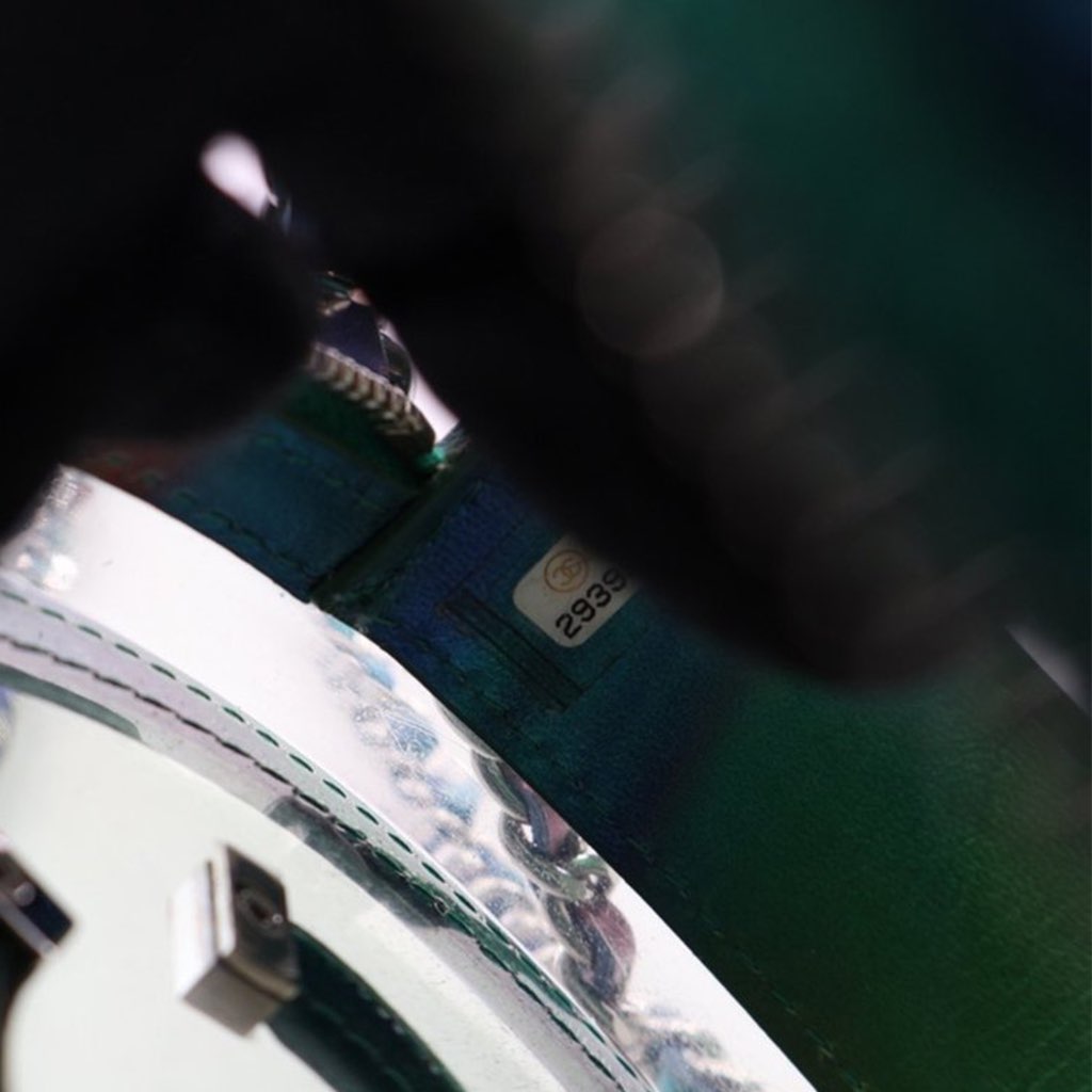 Chanel PVC and Metallic Lambskin CC Filigree Round Clutch with Chain - 5