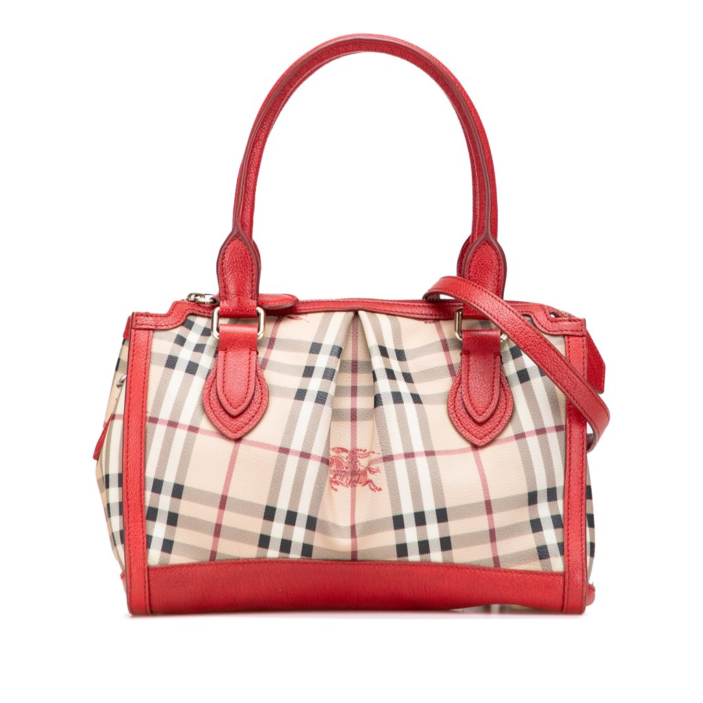 Burberry Haymarket Check Coated Canvas Satchel