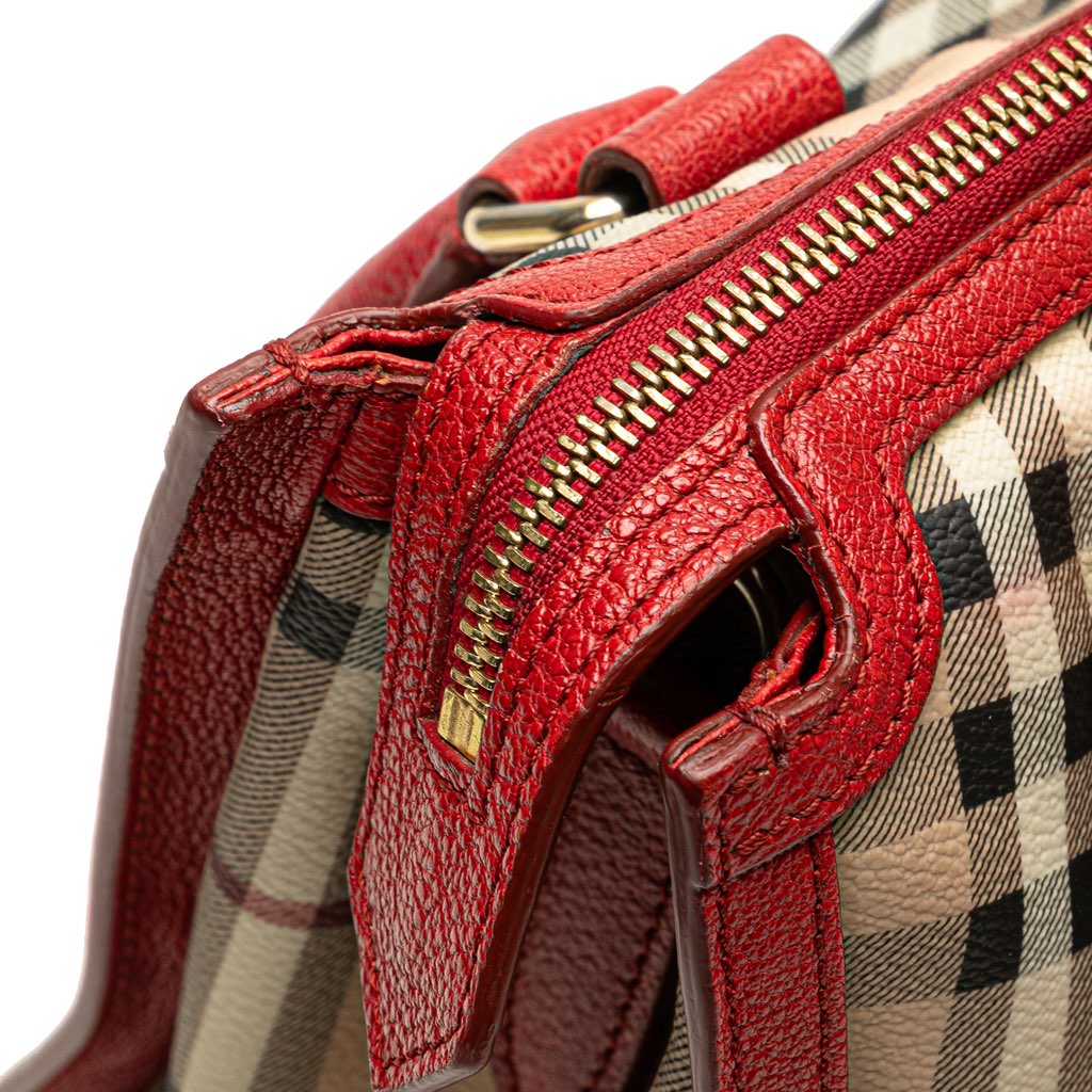 Burberry Haymarket Check Coated Canvas Satchel - Image 11